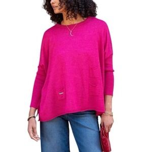 NWT Mersea Catalina Traveler Crewneck Sweater Hot Pink Women's OS One Size